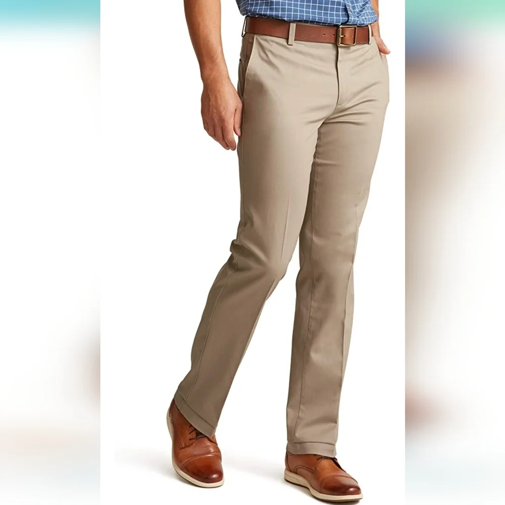 DOCKERS | Men’s Straight Fit Khaki Pants Lux Cotton Stretch Wrinkle Free - Picture 9 of 9